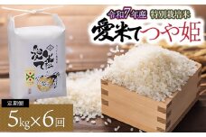 【令和7年産先行予約】【6ヶ月定期便】特別栽培米 つや姫　5kg×6ヶ月　山形県鶴岡市産　愛米て