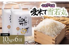 【令和7年産先行予約】【6ヶ月定期便】雪若丸　10kg（5Kg×2袋）× 6ヶ月　山形県鶴岡市産　愛米て