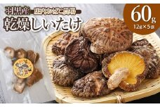 羽黒産 乾燥しいたけ 60g(12g×5)　山形県鶴岡市 農事組合法人 庄内おばこ農場 K-710　椎茸