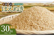 【令和7年産】特別栽培米はえぬき 玄米 30kg(30kg×1袋)　山形県鶴岡市 佐藤農園