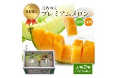 庄内砂丘プレミアムメロン(青肉・赤肉) 各1玉 1.7kg以上　計2玉 SA2610
