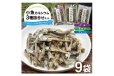 小魚カルシウム 3種詰め合わせ(プレーン、ごま、青のり)　計9袋(40g×各3袋) SA2033