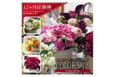 【12回定期便】「COLOR'S12」色で飾るフラワーアレンジ SL0233