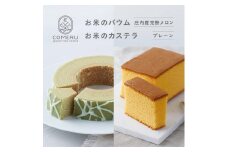 お米のバウム 1個(庄内産完熟メロン)・お米のカステラ 1個(プレーン)の詰め合わせ SA2652