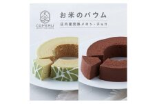お米のバウム　計2個(庄内産完熟メロン・チョコ/各1個) SA2656