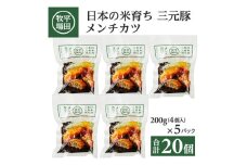 【平田牧場】 三元豚 メンチカツ　20個(4個入×5パック) SA1334