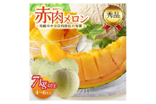 庄内砂丘の旬夏 「秀品 赤肉メロン」　7kg以上(4～6玉入) SB0666