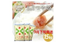 7月下旬配送／令和6年産【精米】山形県産 特別栽培米 つや姫　15kg(5kg×3袋) JS SD0164