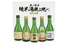 ［酒の酒田］純米酒飲み比べセット　計5本(各300ml×1本)【初孫 魔斬、清泉川 山形つや姫様、清泉川 雪若丸、麓井 圓、松嶺の富士 秘めごと】 SB0673