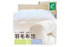 【ベッド専用】ベッドをご使用の方に最適な羽毛布団（セミダブル） SY0019