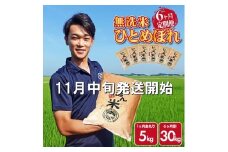 11月中旬発送開始／【6回定期便】無洗米ひとめぼれ　5kg×6回(計30kg)　農家直送『いいあん米』AG SM0021