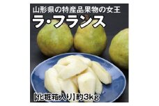 山形特産・果物の女王【西洋梨】ラ・フランス約3kg（7～9玉入り）化粧箱入 SA2712