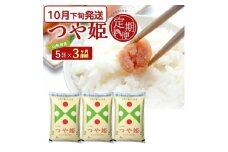 10月下旬発送開始／【3回定期便】 特別栽培米 つや姫 5kg×3ヶ月連続 計15kg 令和7年産 山形県産 精米 白米 庄内米 米 ごはん ご飯 酒田市 庄内 山形県 東北 農協 JAそでうら SG0087