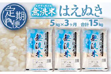 【3回定期便】無洗米 はえぬき　5kg×3回(計15kg) SA SG0103