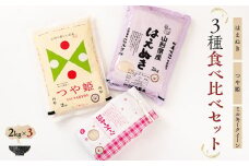 米食味鑑定士厳選 新庄産米食べ比べ3種 各2kg 米 お米 おこめ 山形県 新庄市 F3S-0339