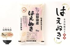 【定期発送】米食味鑑定士厳選 新庄産米「はえぬき」（精米）各5kg【全12回】 米 お米 おこめ 山形県 新庄市 F3S-0875