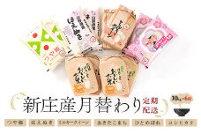 【定期発送】米食味鑑定士厳選 新庄産米（精米） 月替わり「つや姫」「はえぬき」「コシヒカリ」「ミルキークイーン」「ひとめぼれ」「あきたこまち」各10kg【全6回】 米 お米 おこめ 山形県 新庄市 F3S-0975