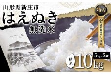 令和6年産 山形県産【はえぬき】無洗米 精米 10kg（5kg×2袋） 米 お米 おこめ 山形県 新庄市 F3S-2336