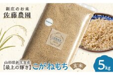 特別栽培米【最上の輝き】こがねもち 玄米 5kg 米 お米 おこめ 山形県 新庄市 F3S-1640