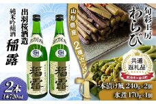 【新庄市×金山町 共通返礼品】純米吟醸酒とわらび一本漬け	F3S-1916