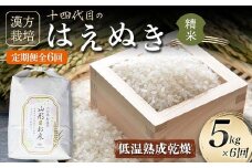 定期便 全6回 漢方栽培 低温熟成乾燥 十四代目のはえぬき（精米）5kg 米 お米 おこめ 山形県 新庄市 F3S-2413