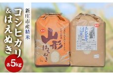 新庄市産米 コシヒカリ (精米) 5kg はえぬき (精米) 5kg 合計10kg セット F3S-2316