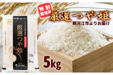 【特別栽培米】 厳選つや姫 5kg 《JAさがえ西村山限定》 2024年産 令和6年産 山形県産 山形産 白米 精米 小分け 便利 弁当 ブランド米 ごはん ご飯 オリジナル 東北 国産 5キロ 山形県寒河江市　014-C-JA028