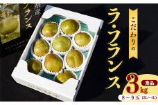 こだわり ラ・フランス 3kg（8玉～9玉） 秀品 3L～4L 《化粧箱入》 農家直送 山形県産【2025年11月頃～12月上旬頃発送予定】　012-B-HK001
