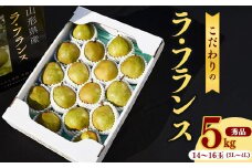 こだわり ラ・フランス 5kg（14玉～16玉） 秀品 3L～4L 《化粧箱入》 農家直送 山形県産【2025年11月頃～12月上旬頃発送予定】　018-B-HK003