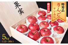 《糖度保証》【りんご】「サンふじ」 特秀品 5kg （12～16玉）桐箱入 山形産 2025年産 令和7年産  【2025年12月上旬頃～中旬頃発送予定】　036-B-MM030