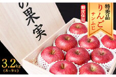 《糖度保証》【りんご】「サンふじ」 特秀品 3.2kg （8～9玉）桐箱入 山形産 2025年産 令和7年産 【2025年12月上旬頃～中旬頃発送予定】 024-B-MM029