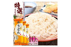 製麺所こだわり 山形の「特選うどん(乾麺)」 20束（40人前） 大沼製麺所 【 お取り寄せ 備蓄 小分け 個包装 常温 保存 便利 ご当地 グルメ 土産 特産 名物 饂飩 東北 山形県 釜揚げ 煮込み ざるうどん かけうどん 】　010-F-ON012