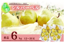 洋梨 「追熟 シルバーベル 」 6kg 秀品 （12 - 20玉） 秀品 山形産【2025年12月頃から2026年1月頃発送予定】　018-B-MM032