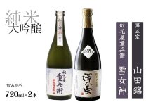 山形の純米大吟醸 受賞酒 720ml×2本 飲み比べセット【紅花屋重兵衛 純米大吟醸 雪女神・澤正宗 純米大吟醸 山田錦磨き40】＜2020全米日本酒鑑評会 金賞受賞＞　0250-E-FR014