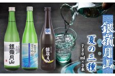 【銀嶺月山】日本酒 夏の三種 飲み比べ 3本 セット （各720ml）【2025年5月頃から8月末頃発送予定】【 酒 日本酒 地酒 冷酒 受賞酒 限定酒 期間限定 季節限定 晩酌 おすすめ 四合瓶 1万円台 東北 山形 山形県 寒河江市 月山酒造　018-E-GS015