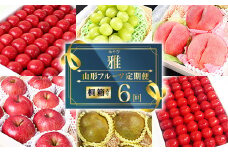 【6回定期便】 特秀品 フルーツ 定期便 「雅-みやび-」 さくらんぼ 桃 シャインマスカット 洋梨 りんご 【2025年6月から発送開始予定】 300-B-MM055