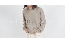 《ユニセックス》 カシミヤ クルーネック セーター 【グレーミックス】カシミア satosenistandard　110-H-SS030-GMXL