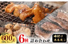 【45営業日以内配送】お家で焼肉店の味！特製タレ漬け込み 牛ホルモン6パック！味付きで100gずつ小分けだから使いやすい　012-D-YL006