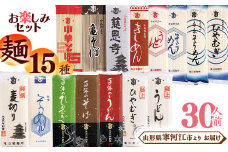 創業百年の老舗 麺15種お楽しみセット 30人前(計15束) 亀山製麺所　013-F-KY017
