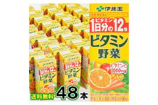伊藤園 ビタミン野菜 200ml×48本（24本×2ケースセット） 栄養機能食品 ／ 野菜ジュース 野菜 ジュース ミックスジュース 果物 栄養 健康 ソフトドリンク 紙パック 国内製造　022-G-IT008