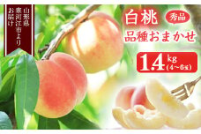 山形の白桃 秀品 1.4kg（4 - 6玉） 品種おまかせ 秀品 山形県産【2025年8月上旬頃から9月下旬頃発送予定】2025年産 令和7年産　010-B-MM069
