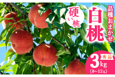 有機肥料栽培 硬めの 白桃 3kg（8～13玉） 秀品 品種おまかせ 山形産 2025年産 令和7年産 山形県産【2025年8月下旬頃～10月上旬頃発送予定】　016-B-AF025