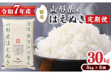 ＜2025年10月下旬開始＞【令和7年産 定期便】 はえぬき計30kg！お米 定期便（5kg×6回）！清流寒河江川育ち 山形産はえぬき 2025年産　098-C-JA022-202510下