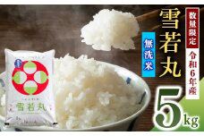 ＜2025年8月配送＞【無洗米】令和6年産 雪若丸 5kg×1袋 山形産 2025年産 山形県産　013-C-SR007-202508