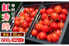 【先行予約】令和8年産 さくらんぼ「 紅秀峰 」600g(300g×2パック) 秀品 2L以上 2026年産 山形県産 【2026年6月中旬頃～7月上旬頃発送予定】 ※配送不可 沖縄・離島 026-A-AF021