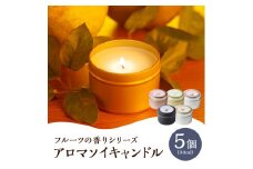 アロマソイキャンドル　５種セット【ラフランス・ぶどう・桃・りんご・さくらんぼの香り】～上山のフルーツをイメージ～　0156-2515