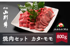 特選山形牛 焼肉セット カタ400g モモ400g 牛肉 黒毛和牛 ja-gnysx800