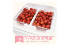 【先行予約】さくらんぼ 紅秀峰 2025年産 令和7年産 1kg詰 L玉以上 発泡スチロール梱包 mo-bshax1