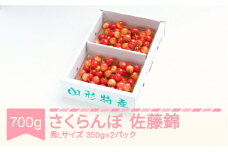 先行予約 さくらんぼ 佐藤錦 秀Lサイズ プレゼント ギフト バラ詰め 700g(350g×2パック) 2026年産 令和8年産 山形県産 ns-snslb700