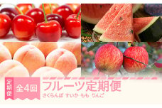 4回 定期便 フルーツ さくらんぼ 紅秀峰 すいか もも 川中島 りんご ふじ 果物 2025年産 令和7年産 山形県村山市産 em-ft4xx